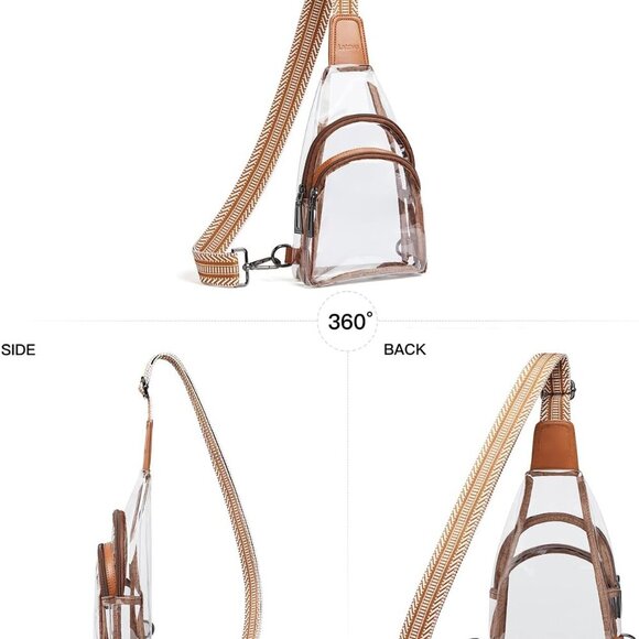 Clear bags Stadium Approved Crossbody Sling Bag Fanny Pack Backpack Purses for W - Picture 7 of 8